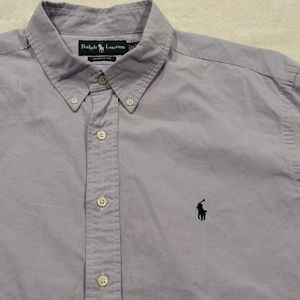 Ralph Lauren 18/xxl long sleeve button down shirt light blue pattern